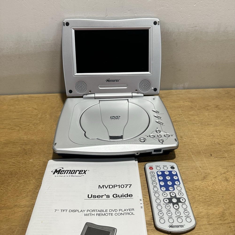 Memorex Portable DVD Player Model MVDP1077 Black Tested No Cable